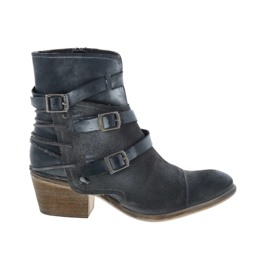 Roan Bed Stu Aimee Leather Ankle Boots Size 9.5 Grey distressed